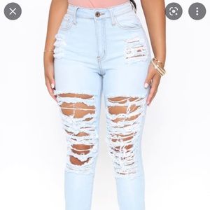Ripped flare jeans
